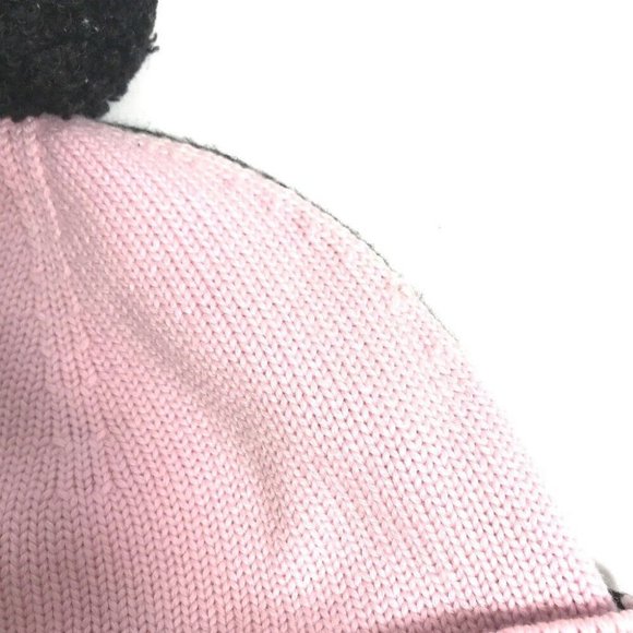 FENDI Bicolor with logo pompom beanie knit hat main image 2